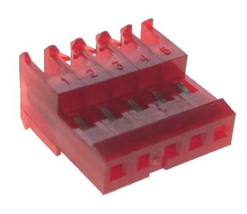 .100" IDC 5-Position Connector For 22 Gauge Wire