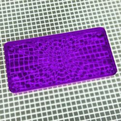 2-1/4" x 1-1/8" Rectangle Transparent Starburst Purple Playfield Insert