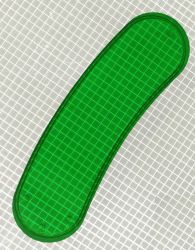 3-1/2" x 1" Hot Dog Transparent Plain Green Playfield Insert