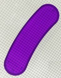 3-1/2" x 1" Hot Dog Transparent Plain Purple Playfield Insert