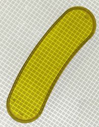 3-1/2" x 1" Hot Dog Transparent Plain Yellow Playfield Insert