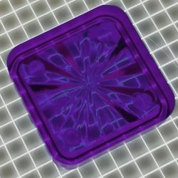3/4" Square Transparent Starburst Purple Playfield Insert