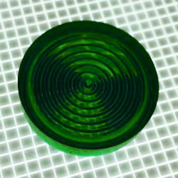 1-3/16" Round Transparent Concentric Circles Green Playfield Insert