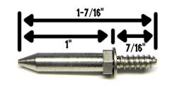 1-7/16" Tall Metal Post With Wood Screw Base