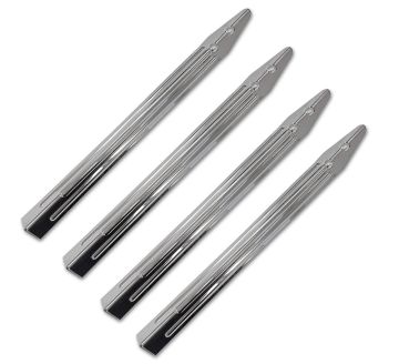 28.5" Premium Mirror Polished Chrome Ribbed Legs - Set of 4