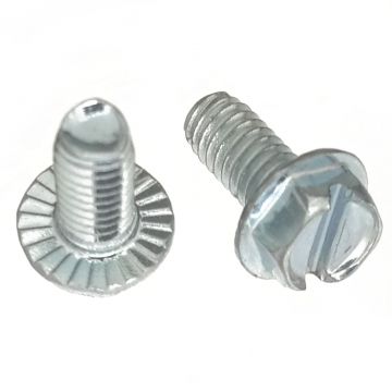 #8-32 x 3/8" Serrated Slotted Hex Head Thread Forming Screw