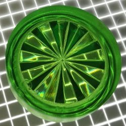 3/4" Round Transparent Starburst Lime Green Playfield Insert