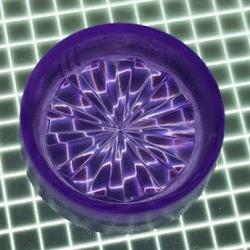 3/4" Round Transparent Starburst Purple Playfield Insert