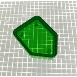 1" Shield Transparent Plain Green Playfield Insert