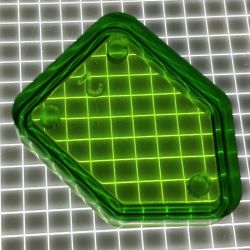 1" Shield Transparent Plain Lime Green Playfield Insert