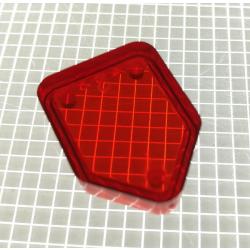 1" Shield Transparent Plain Red Playfield Insert