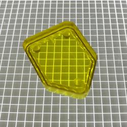 1" Shield Transparent Plain Yellow Playfield Insert