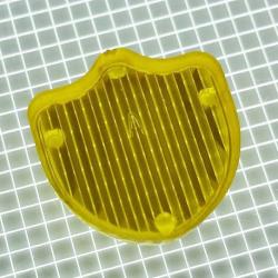 1" Shield Transparent Ribbed Yellow Playfield Insert