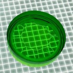 1" Round Transparent Gem Green Playfield Insert