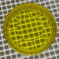 1" Round Transparent Gem Yellow Playfield Insert