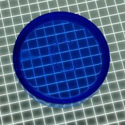 1" Round Transparent Plain Dark Blue Playfield Insert