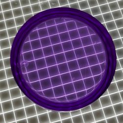 1" Round Transparent Plain Purple Playfield Insert