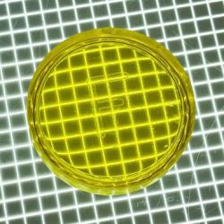 1" Round Transparent Plain Yellow Playfield Insert