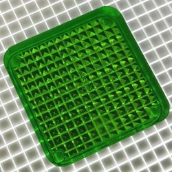1" Square Transparent Stippled Lime Green Playfield Insert