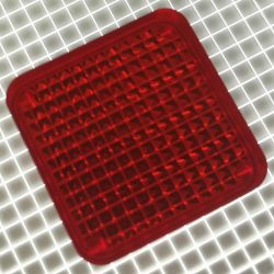 1" Square Transparent Stippled Red Playfield Insert