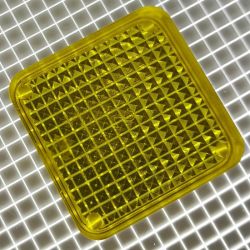 1" Square Transparent Stippled Yellow Playfield Insert