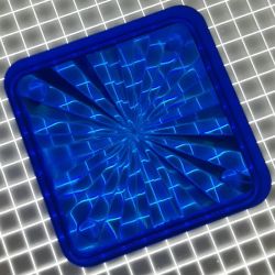 1" Square Transparent Starburst Blue Playfield Insert