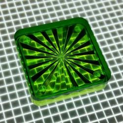 1" Square Transparent Starburst Green Playfield Insert