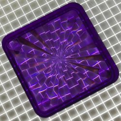 1" Square Transparent Starburst Purple Playfield Insert