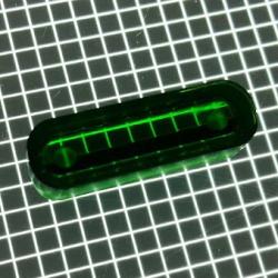1" x 5/16" Oval Transparent Outline Green Playfield Insert