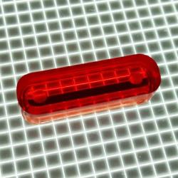 1" x 5/16" Oval Transparent Outline Light Red Playfield Insert