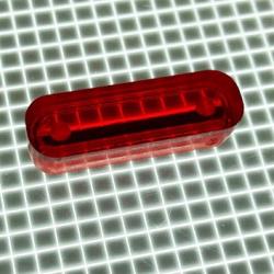 1" x 5/16" Oval Transparent Outline Red Playfield Insert