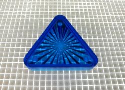 1-1/16" Equilateral Triangle Transparent Starburst Blue Playfield Insert