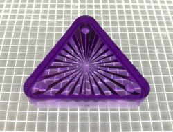 1-1/16" Equilateral Triangle Transparent Starburst Purple Playfield Insert