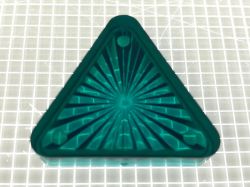 1-1/16" Equilateral Triangle Transparent Starburst Teal Playfield Insert