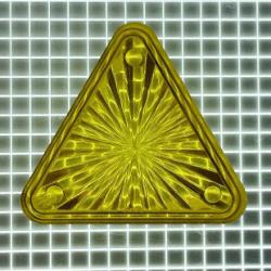 1-1/16" Equilateral Triangle Transparent Starburst Yellow Playfield Insert