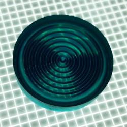 1-3/16" Round Transparent Concentric Circles Teal Playfield Insert