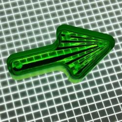 1-1/2" x 13/16" Arrow Transparent Starburst Green Playfield Insert