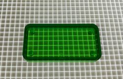 1-1/2" x 3/4" Rectangle Transparent Plain Green Playfield Insert