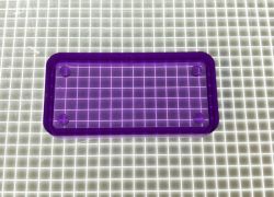 1-1/2" x 3/4" Rectangle Transparent Plain Purple Playfield Insert