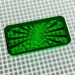 1-1/2" x 3/4" Rectangle Transparent Starburst Green Playfield Insert