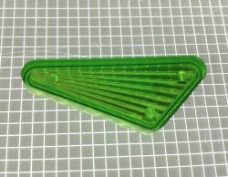1-1/2" x 3/4" Obtuse Triangle Transparent Starburst Lime Green Playfield Insert