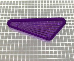 1-1/2" x 3/4" Obtuse Triangle Transparent Starburst Purple Playfield Insert