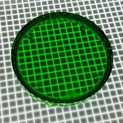 1-1/2" Round Transparent Plain Green Playfield Insert