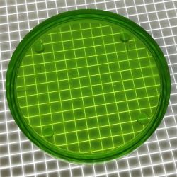 1-1/2" Round Transparent Plain Lime Green Playfield Insert