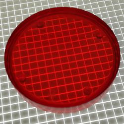 1-1/2" Round Transparent Plain Red Playfield Insert