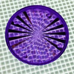 1-1/2" Round Transparent Starburst Purple Playfield Insert
