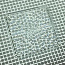 1-1/2" Square Transparent Starburst Clear Playfield Insert