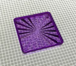 1-1/2" Square Transparent Starburst Purple Playfield Insert