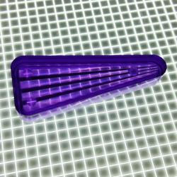 1-1/2" x 5/8" Triangle Transparent Starburst Purple Playfield Insert