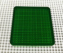 1-5/8" x 1-1/2" Rectangle Transparent Stippled Green Playfield Insert